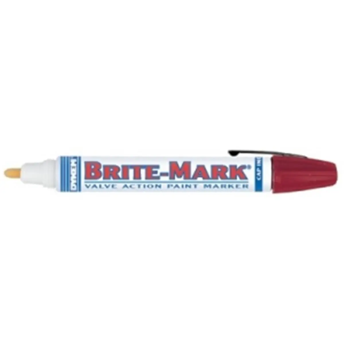 Itw Professional Brands 253-40010 Brite Mark Weather-Resistant Medium Point Marker - Orange, 0.07 lbs, with Pen Cap Clip, for Concrete, Most Metals, Acrylic Surfaces, Ideal for Color Coding, Creates Bright Marks