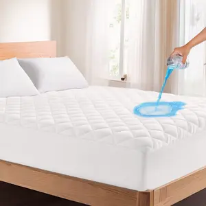 BOBOYUK Waterproof Quilted Mattress Protector, Heavy-Duty Bed Cover with 360° Full Coverage, Deep Pockets, Non-Slip Design, Machine Washable Quilted Mattress Topper