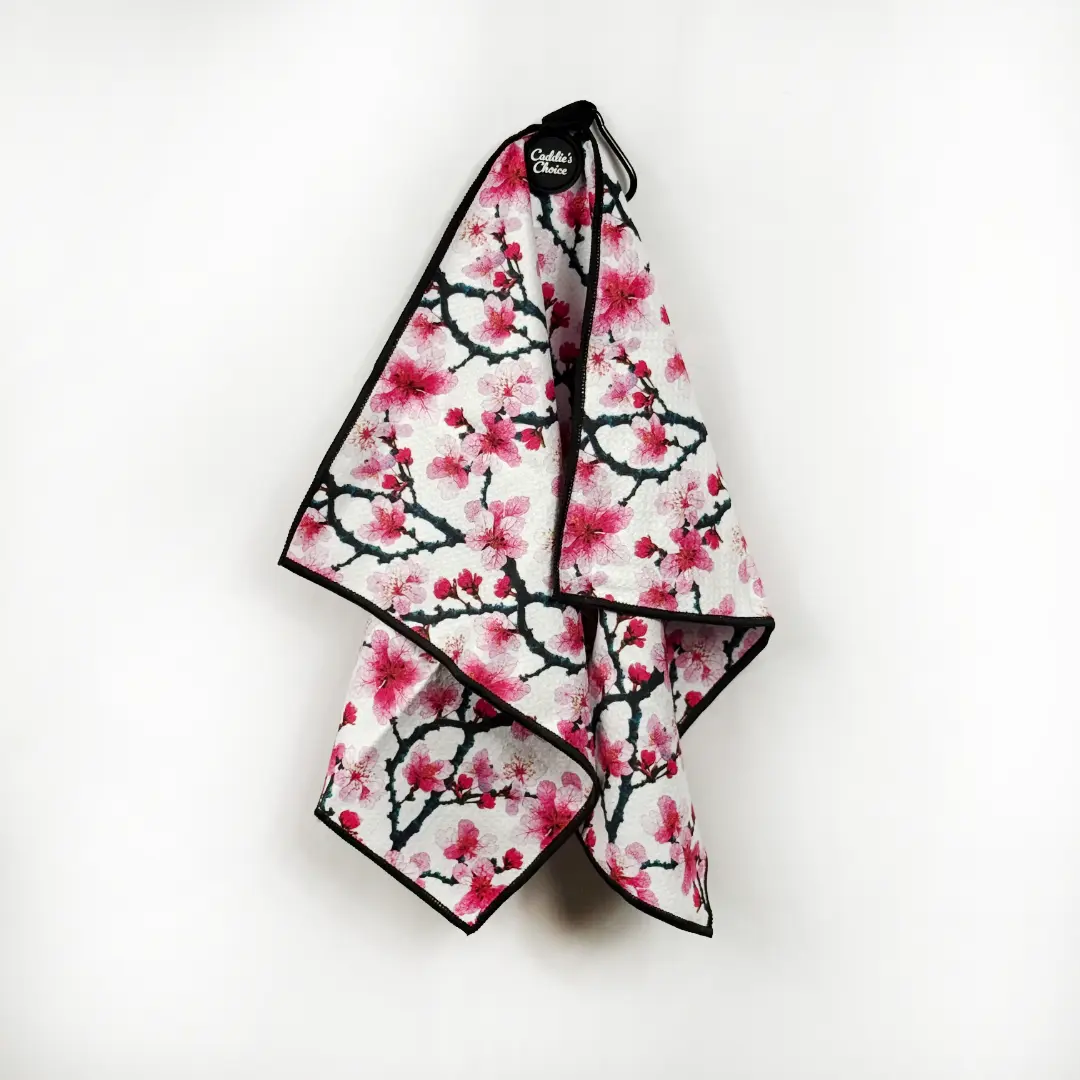 "Sakura" Magnetic Golf Towel - Premium Microfiber and Super Absorbent