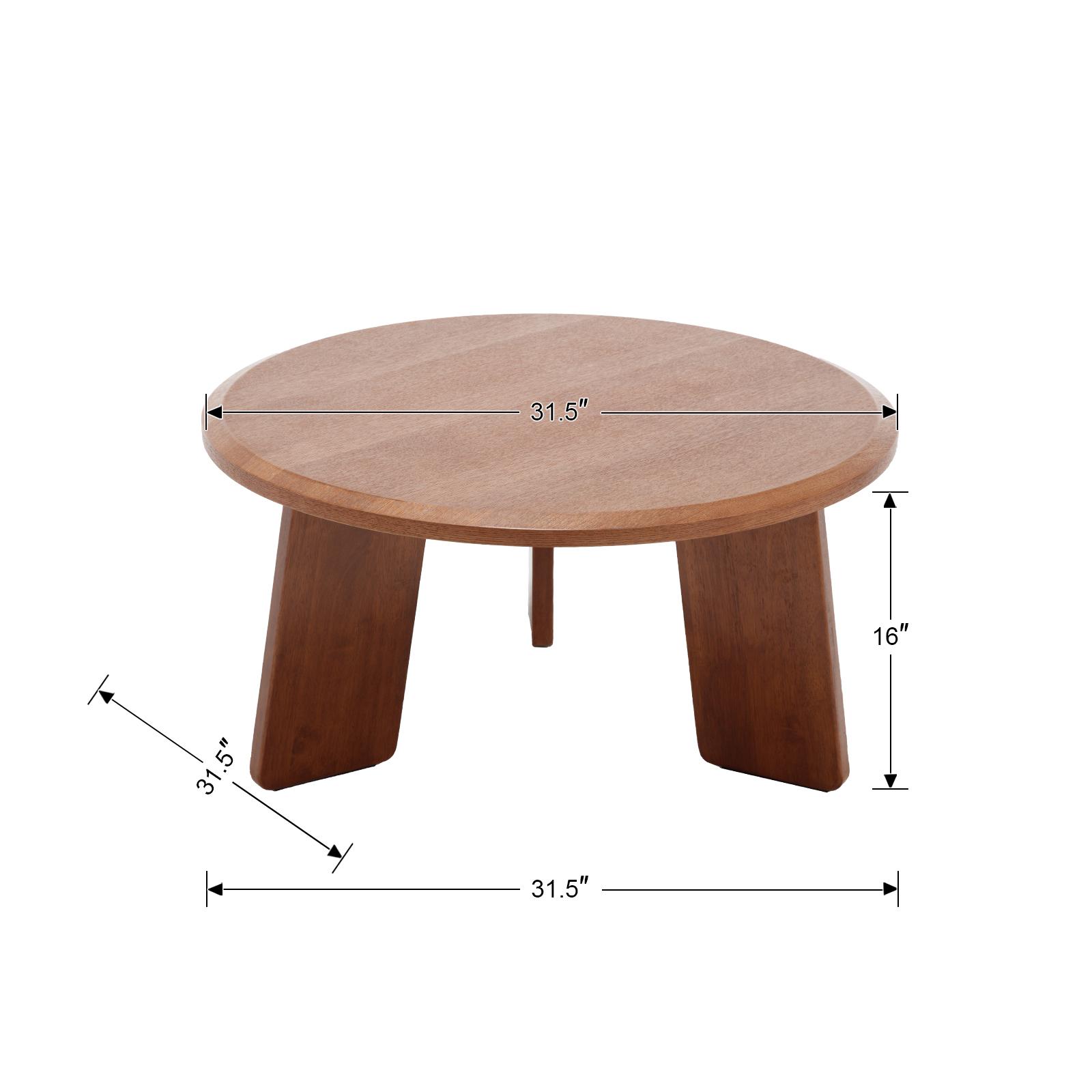 DAYALANE 32" Coffee Table for Living Room, Modern Small Round Coffee Table, Accent Table Cute Circle End Table for Small Space, Walnut