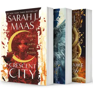 Sarah J Maas Crescent City Series Set of 3 Books House of Earth and Blood Sky and Breath Flame and Shadow Paperback Edition Complete Saga