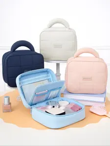 Fashionable Lightweight Large Capacity Makeup Bag, Multi-Pocket Women's Travel Bag with Zipper, Essential Travel Storage Pouch