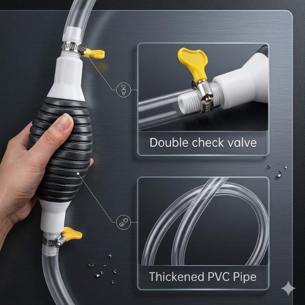 Siphon Pump Universal Manual Liquid Transfer Pump, Portable Hand Siphon For Fish Tanks, Water, And Non-Corrosive Fluids