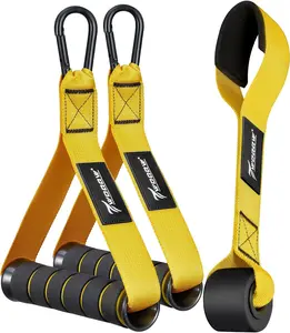 Heavy Duty Cable Machine Handles, Handles and Door Anchor Set, Resistance Band Handles Gym Equipment - Grip Attachments for Cable Machine Pulleys, Resistance Bands and Strength Trainers, Home and Gym Exercise Accessories