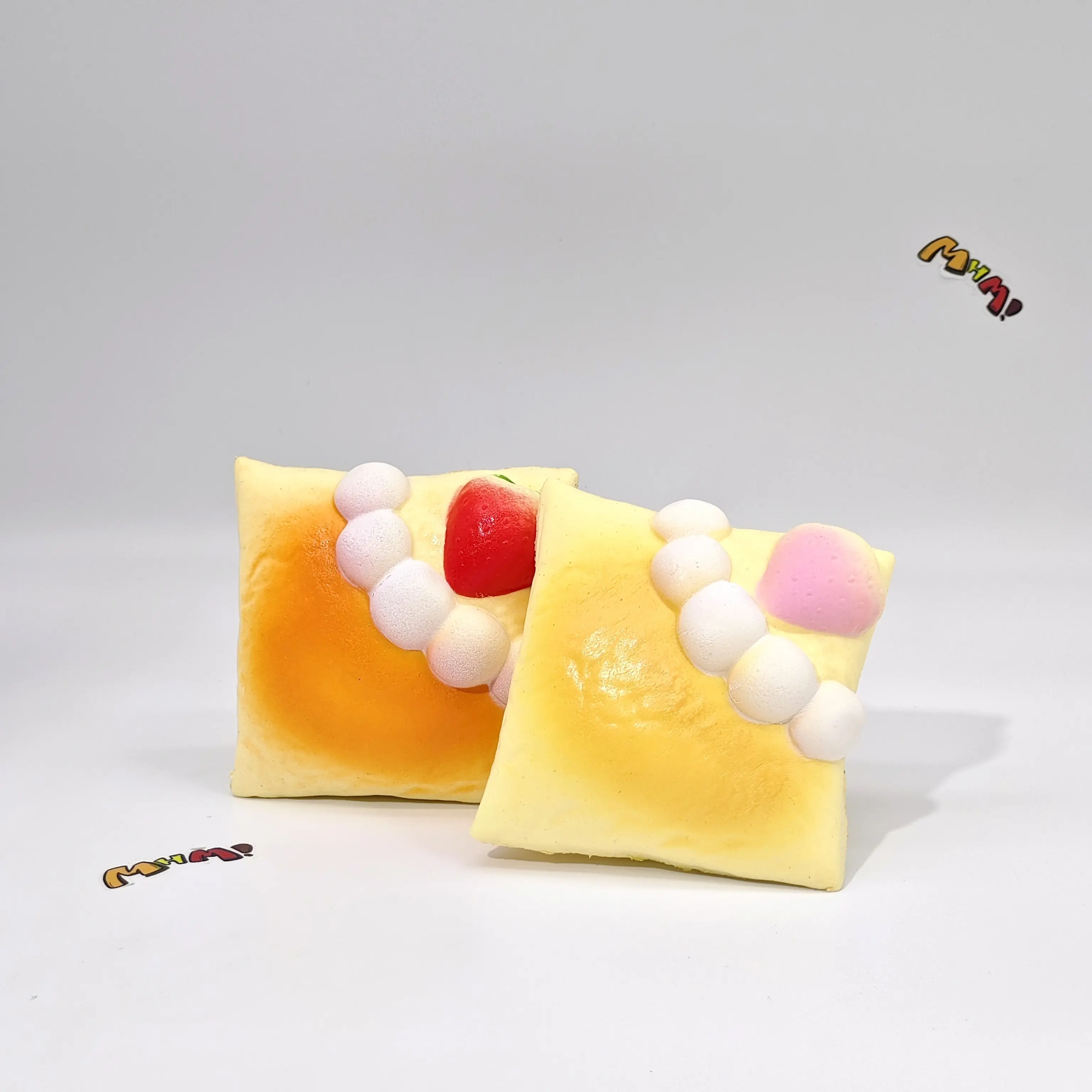 MHM Strawberry Mille-Feuille Slow Rising Squishy Toy, Soft Dessert Food-Themed Foam Sensory Fidget Toy, Cute Kawaii Gift