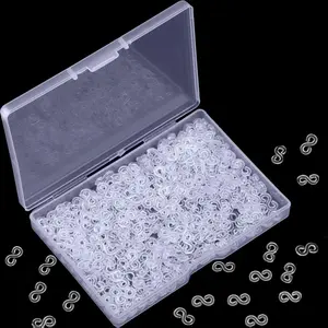 300 Pieces Rubber Band S Clips Loom Band Clips Plastic Connectors Refills for Loom Bracelets (Clear)