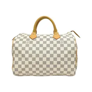 Pre-owned Louis Vuitton leather Tote Bags Speedy 30 Damier Azur Handbag