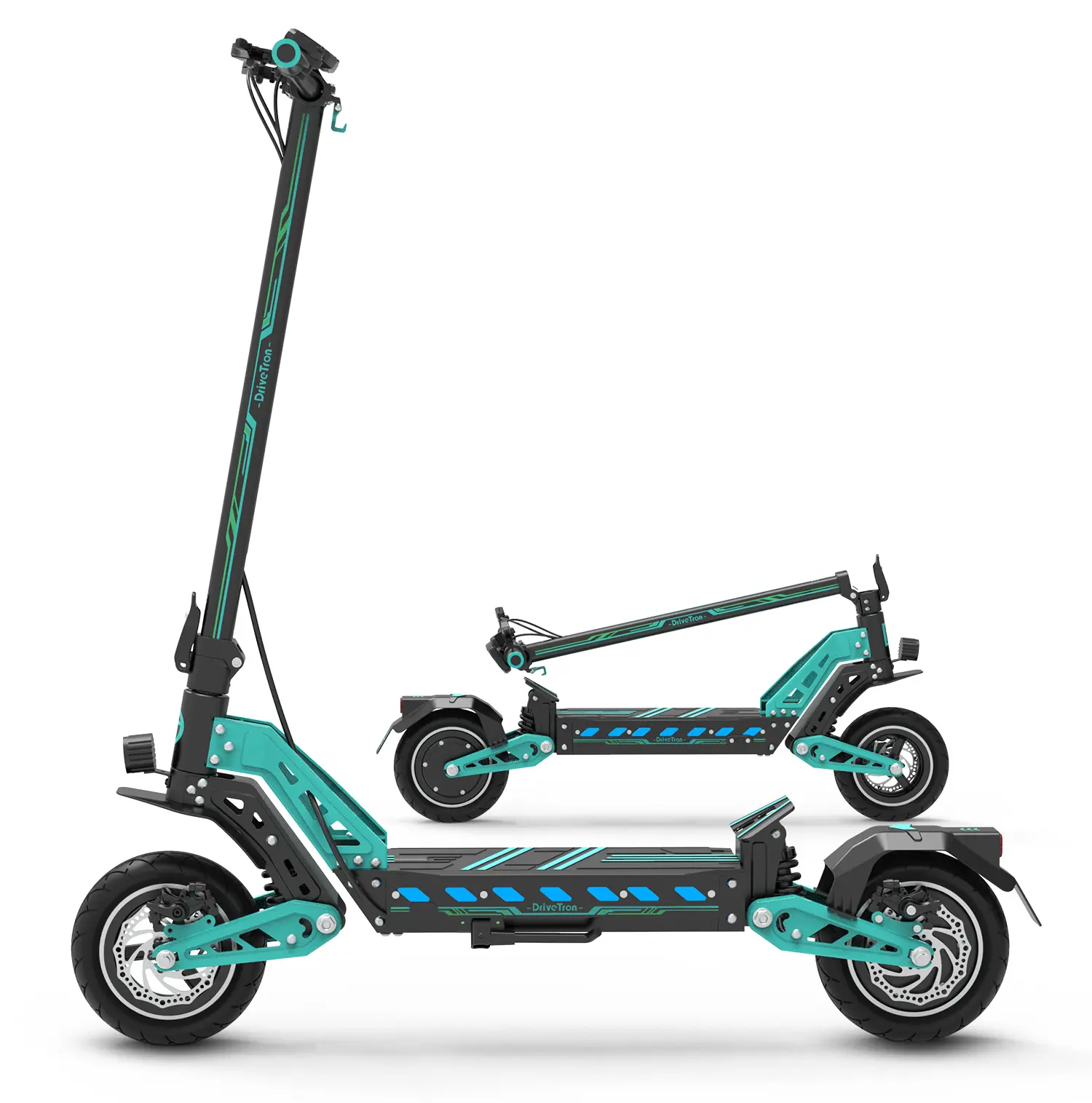 DriveTron DT10 Single Motor Off-Road Adult Scooter with Seat - 48V 16Ah, 31MPH, 31 Mile Range, 1400W Peak Power, 10" Tires, Dual Shock Absorbers, Smart LCD Display, UL2272 Certified, Sporty Electric Scooter
