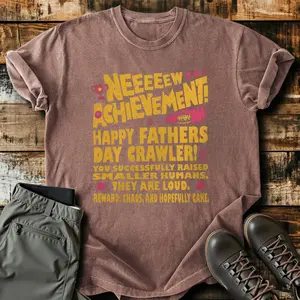 Dungeon Crawler Carl Fathers Day Comfort Colors Shirt, Dad Achievement Tee, DCC Fan Shirts, Funny LitRPG Dad Gift
