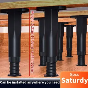 mupingmian 8PCS (5.31"-8.66") Adjustable Bed Frame Support Legs, Frame Center Slats Heavy Support Leg, Durable Furniture Suport Legs For Frame/Sofa/Dresser/Table, Legs Furniture Replacement Parts,