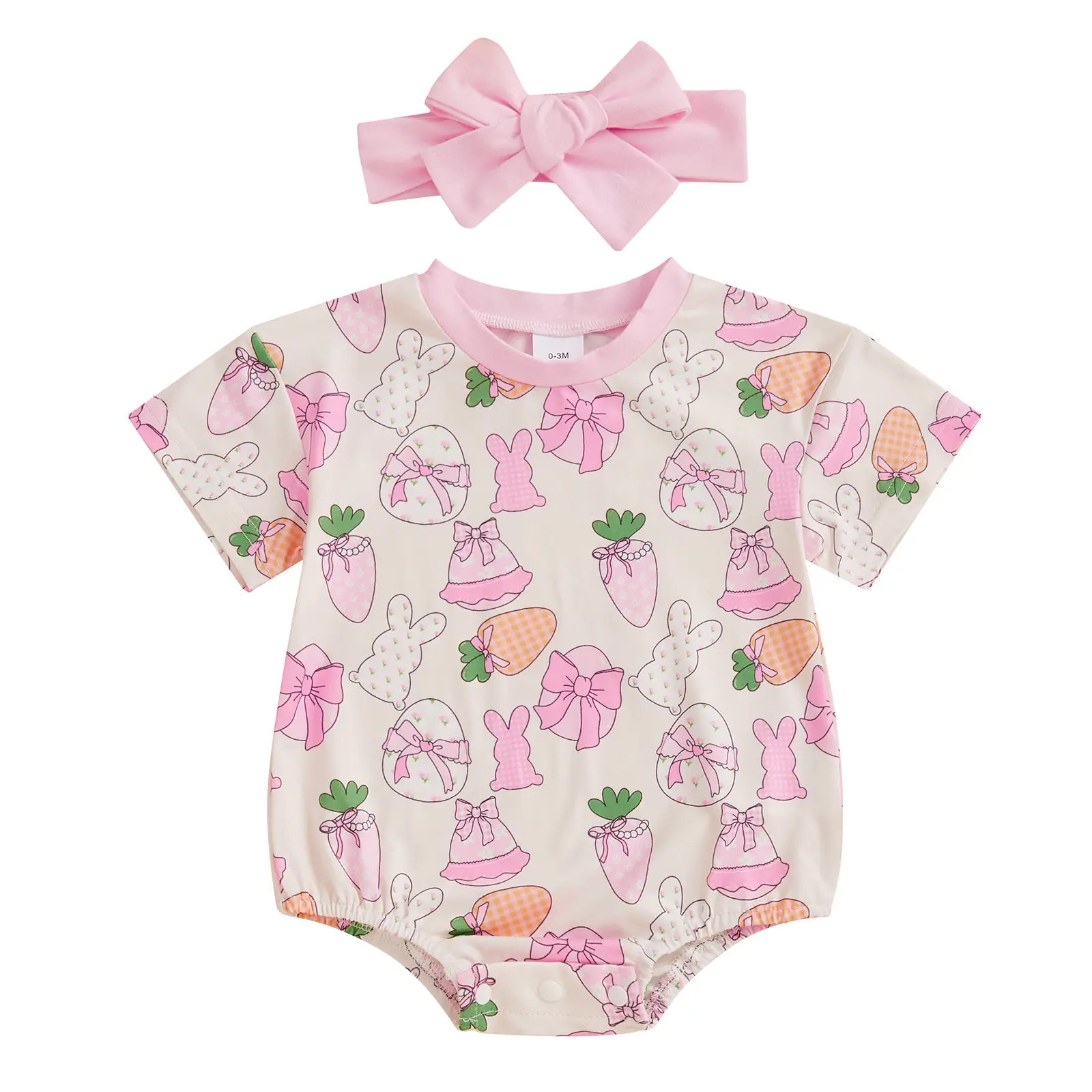 Baby Girl Valentines Outfit Infant Spring Outfits Toddler Long Sleeve Onesie Cute Sweatshirt Heart Bow Bubble Romper Set Infant Easter Bunny Clothes