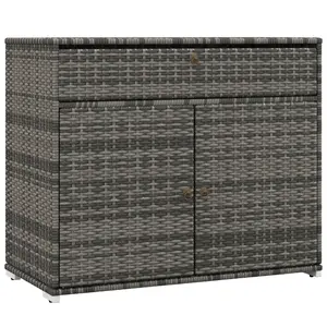 Outdoor Storage Cabinet Tropical Style Pool Storage Unit With Top Drawer And Double Doors Water And Weather Resistant Gray