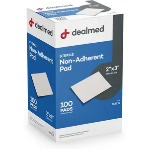 Sterile Non-Adherent 2" x 3" Gauze Pads Non-Adhesive Wound Dressing, Highly Absorbent & Non-Stick Painless Removal, Individually Wrapped for Extra Protection Box of 100