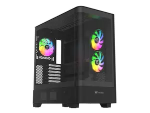 Thermaltake View 290; Mid Tower; 3x120mm ARGB Lite Fans Included; 360mm Radiator Support; 450mm GPU Clearance; Hidden Connector Support; Rotatable PCIe Slots; 200mm PSU Clearance; Black; CA-11G-00M1WN-00