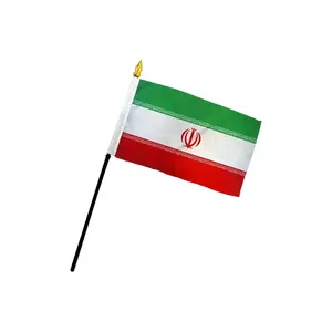 4x6in Printed Iran Polyester Stick Flag with Stitched Edges, Plastic Desk Display Banner, Party Decoration Banner, Festive & Party Supplies Backdrop Accessory