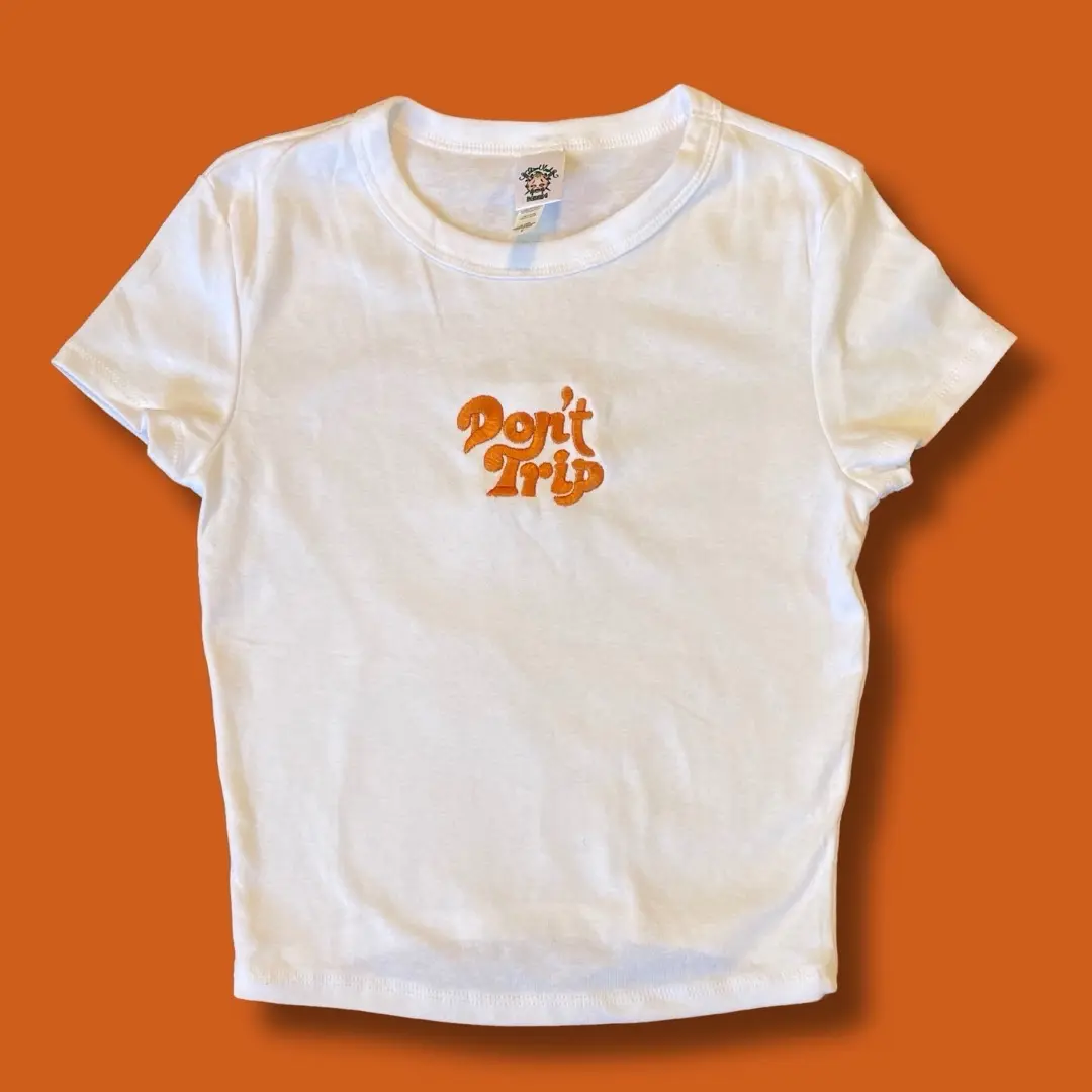 Trippy Embroidered Baby Doll Tee