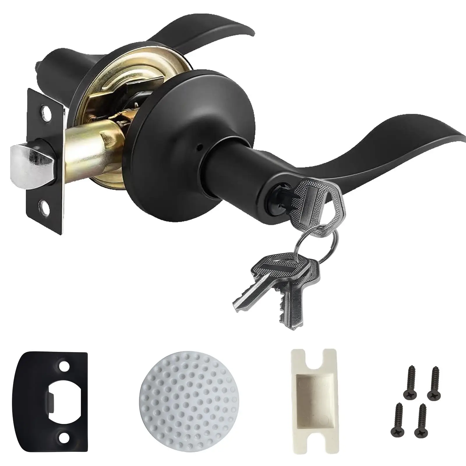 Door Handle with Lock & Key, Heavy Duty Door Handle with Lock & Key, Privacy Door Handle for Home, Door Hardware Accessories