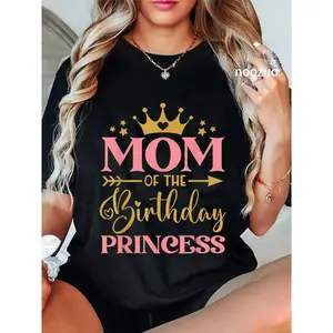 100% Cotton Mom of The Birthday for Girl - 1st Birthday Princess Girl T-Shirt