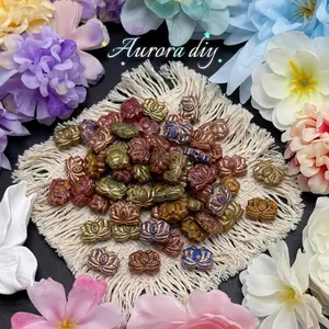 [NEW]Vintage Gold Inlay Czech Glass Beads