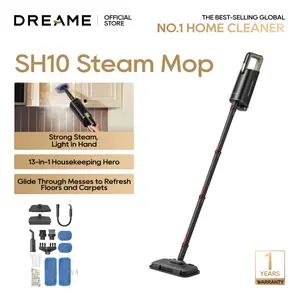 DREAME SH10 Steam Mop with Detachable Handheld Steamer, 13-in-1 Portable Steam Cleaner, 3.8 lbs Lightweight Body, 15sec Steam-Up, 212℉ Steam Cleaning, 350ml Water Tank, Steam Safety System
