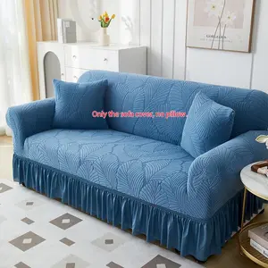 Solid Color Sofa Cover with Ruffle Trim, 1 Count Dustproof Sofa Slipcover, Sofa Protector for Home Living Room, Home Decor