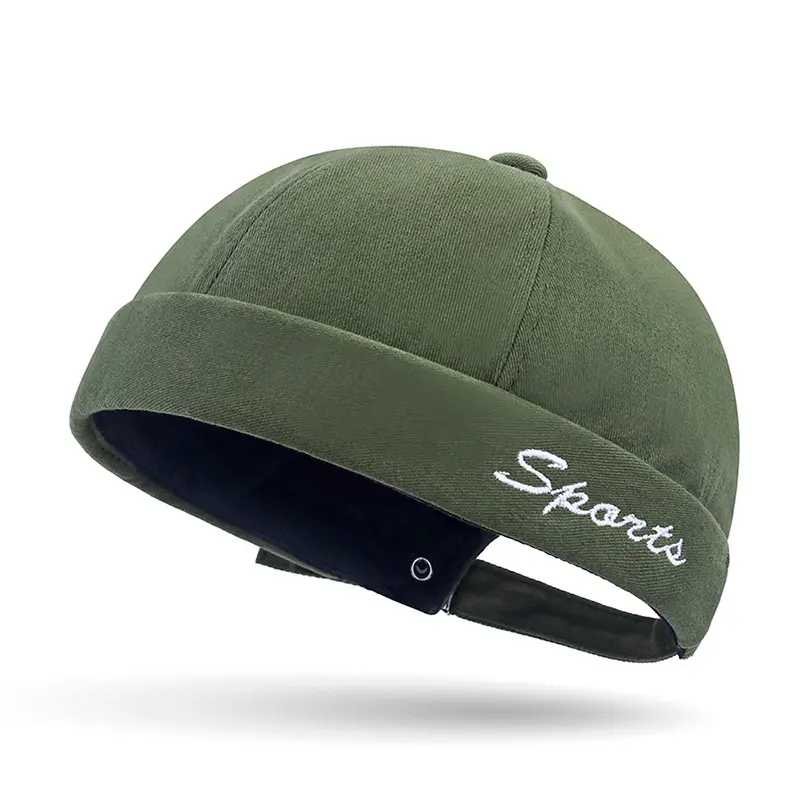 Retro artistic Tang hat for men and women, trendy street dance and hip-hop, landlord hat, brimless melon skin hat
