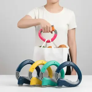 4 Counts Shopping Bag Handle with Single Grip, Non-Slip Multi-Functional Basket Handle, Durable Plastic Structure, Easy Carry Design