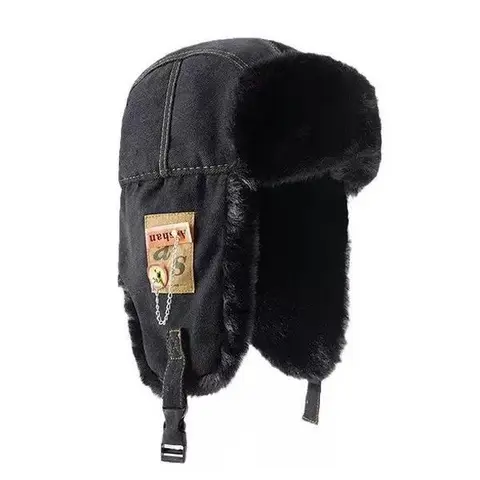 Vintage Pilot Cap - Thick Plush Ear Flaps,Windproof Winter Outdoor Hat, Cold Weather Pilot & Motorcycle Riding,Perfect Hat for Women's and Men's