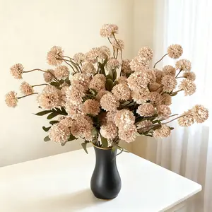 18pcs Artificial Dandelion Flower Balls (No Vase), Elegant Decoration for Weddings & Parties, Perfect for Living Room, Dining Room, Bedroom