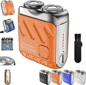 Portable Travel Beard Shaver with Suitcase Storage, Rechargeable Wet/Dry Use, Double-Ring Magnetic Head, Digital Display, Waterproof Smooth Shave