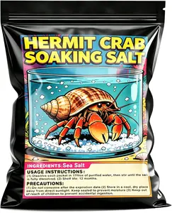Hermit Crab Sea Salt 10 oz | 20 Pre-Measured Packets (0.5 oz Each) | Instant Saltwater for Hermit Crab Habitats | Makes 2 Cups per Packet | Water Conditioner with Essential Minerals