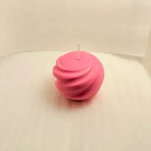 Swirl Ball Candles - Pink Swirled Design Candle Product