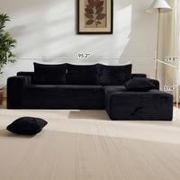 95"Black-Right Chaise