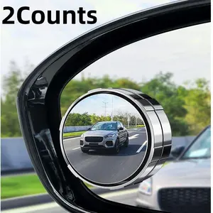 2PCS Car Blind Spot Mirrors – 360° Rotatable Wide Angle Rearview Mirrors with Vacuum Suction Cup, Ultra-Clear HD Glass, Universal Safety Driving Auxiliary Mirrors for Cars, SUVs & Trucks, Easy Installation