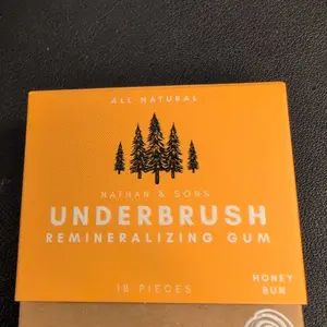 Product Review of Honey Bun  UNDERBRUSH Remineralizing Chewing Gum with Nano-Hydroxyapatite for Teeth and Gum Protection - 30 DAY SUPPLY Sweet Natural from N**x