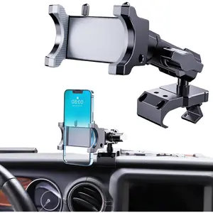 Upgraded Metal Phone Mount for Jeep Wrangler JL JLU 2018-2023 and Gladiator JT 2020 2021 2022 2023 Phone Holder Dash Mount System Kit Dashboard Accessories Driver Side (Not for 4xe)