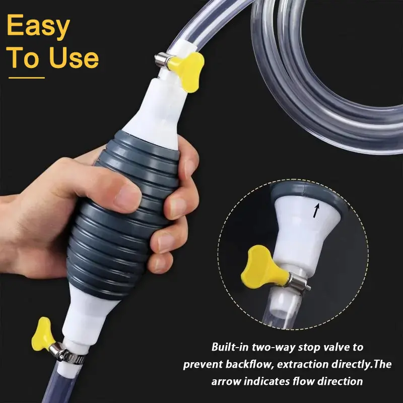 Portable Multi-Purpose Home Suction Pump with Powerful Pipe Dredging, Flexible PVC Hose, Compact Design, Adjustable Flow Control, and Colors