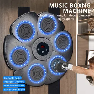 [Popular Choice] Smart Music Boxing Machine with Wireless, USB Rechargeable Wall Target for Adults, Indoor Electronic Training Equipment, ABS Material, Available in Black/White