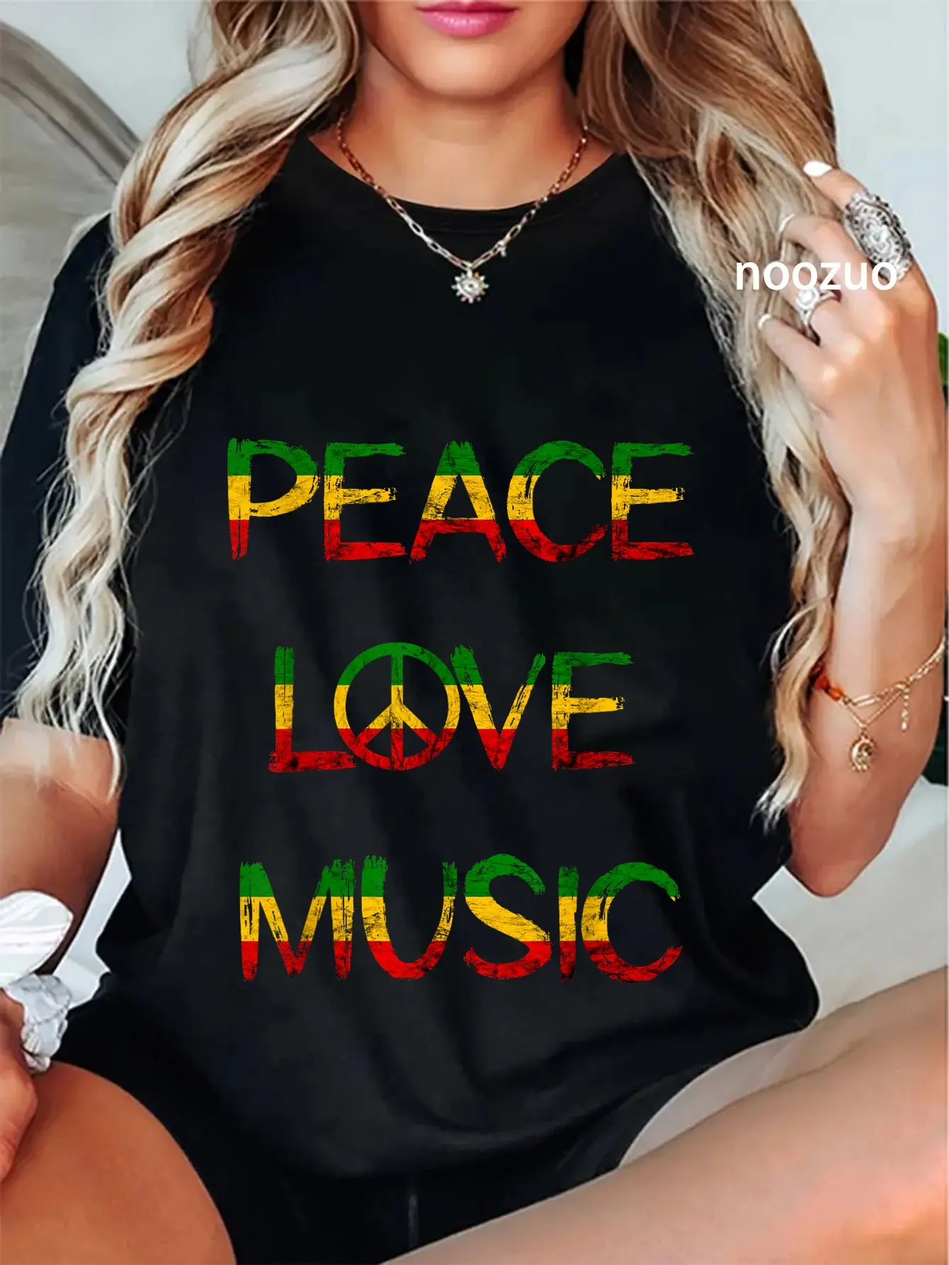 100% Cotton Rastafari Roots Love Peace Music Rasta Reggae Reggae Pride T-Shirt