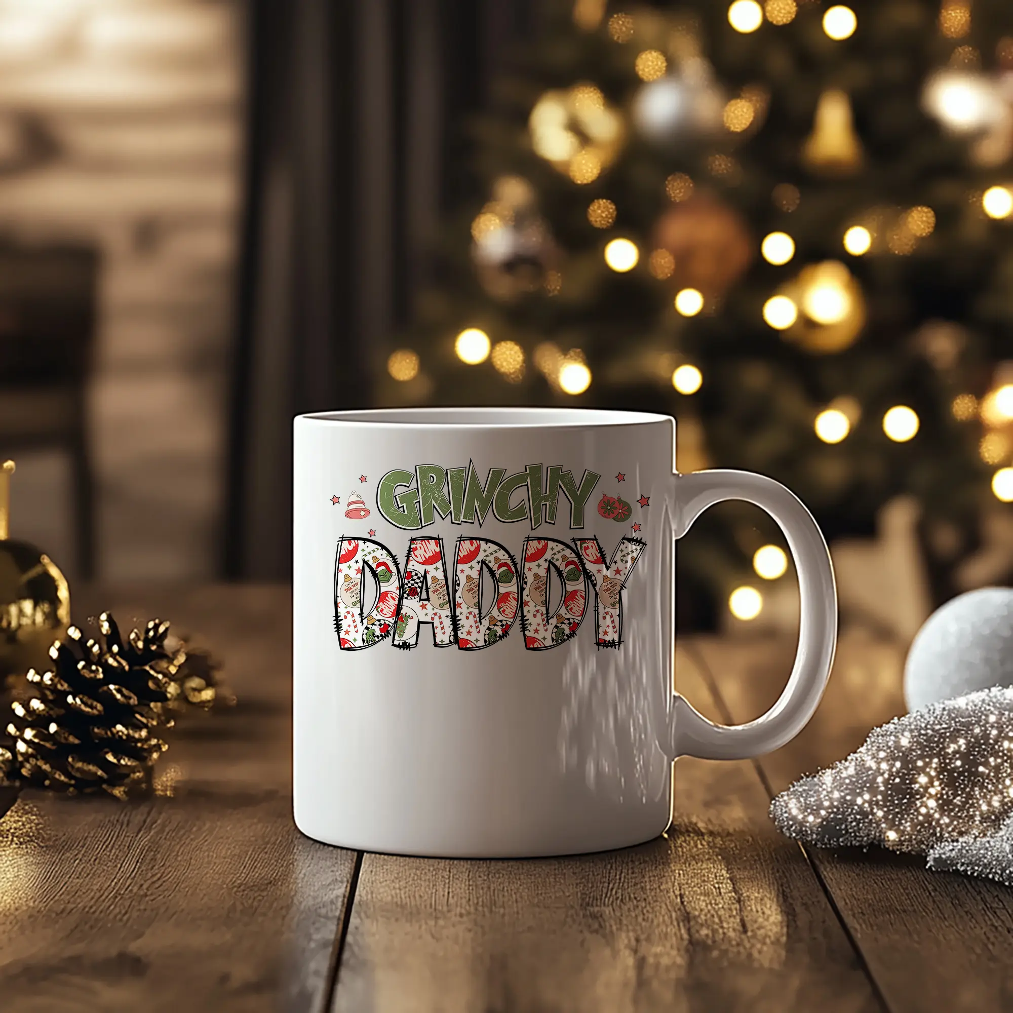 Gr!nchy Daddy Mug | Funny Christmas Gift | Perfect for the Holiday Season | Gr!nch-Inspired Design | Great Gift for Dad with a Festive Twist