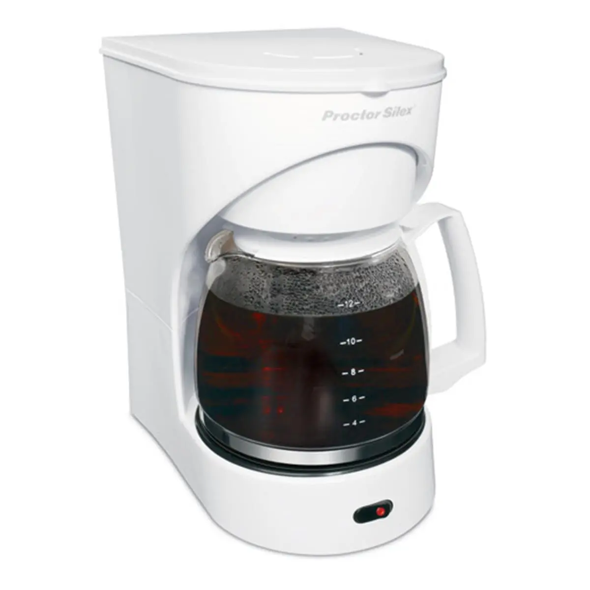 PROCTOR SILEX 12-Cup Consumer-Grade Family Size Automated Switch Filter Coffee Machine for Coffee Lovers - Auto Pause and Serve, Dishwasher Safe Carafe and Basket, Lighted On-Switch, Reservoir Water Level Marks, With Light