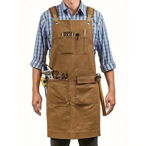 Heavy Duty Adjustable Woodworking Apron for Men - Durable Fabric with Multiple Tool Pockets, Sleeveless Design for Woodworkers, Blacksmiths, Carpenters (Sizes M-XXL), Craftsmanship Gear, Practical Design, Nonelastic Fabric, Woodworking Tools, Hand Tools