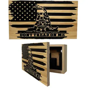 Dont Tread On Me Secure Decorative Wall-Mounted Gun Cabinet (Distressed) by Bellewood Designs