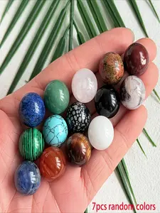 7 Gemstone Chakra Balls, 16mm in Diameter, Natural Mini Quartz Spheres, Polished Hand-carved Ball Beads, Bulk, DIY Ornaments, Suitable for Home Decor, Desktop Ornaments, Aquarium Decorations, Random Colors