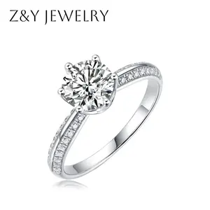 Synthetic Moissanite Ring Set 925 Sterling Silver D-Color/Wedding/Proposal/Anniversary/Birthday/Daily/Engagement/For Her/Party/Holiday Gift/VVS1 Sizes 4-11 (can be customized)/Jewelry Gift For Women's Ring 1CARAT[R4149]