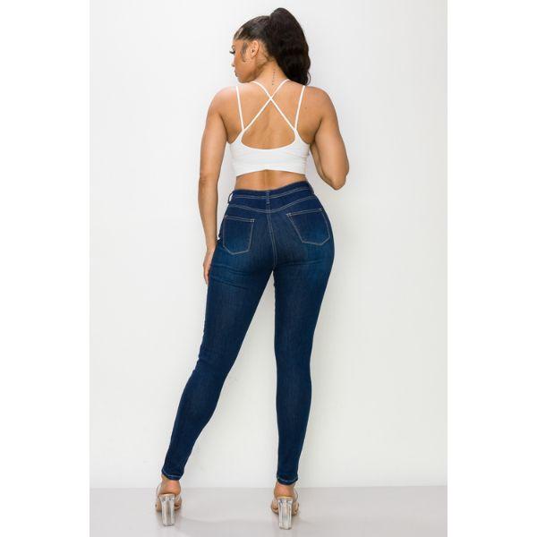 Lover Brand Fashion High Waisted Super Stretchy Skinny Jeans - 68% Cotton 30% Polyester 2% Spandex High Rise 10 1/2 Inch Front Rise Zip Fly Five Pocket Style