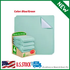 Washable Underpads - Large Bed Pads for use as Incontinence Bed Pads, Reusable Pet Pads, Great for Dogs, Cats, Bunny, Seniors Bed Pad (Pack of 4 - 34x36)