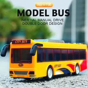 Perfect Cute Big Bus Toy Car, Realistic Bus Model with Dual Doors, Three Colors Available, Durable Material, 3+ Years Old Boys Girls Gift
