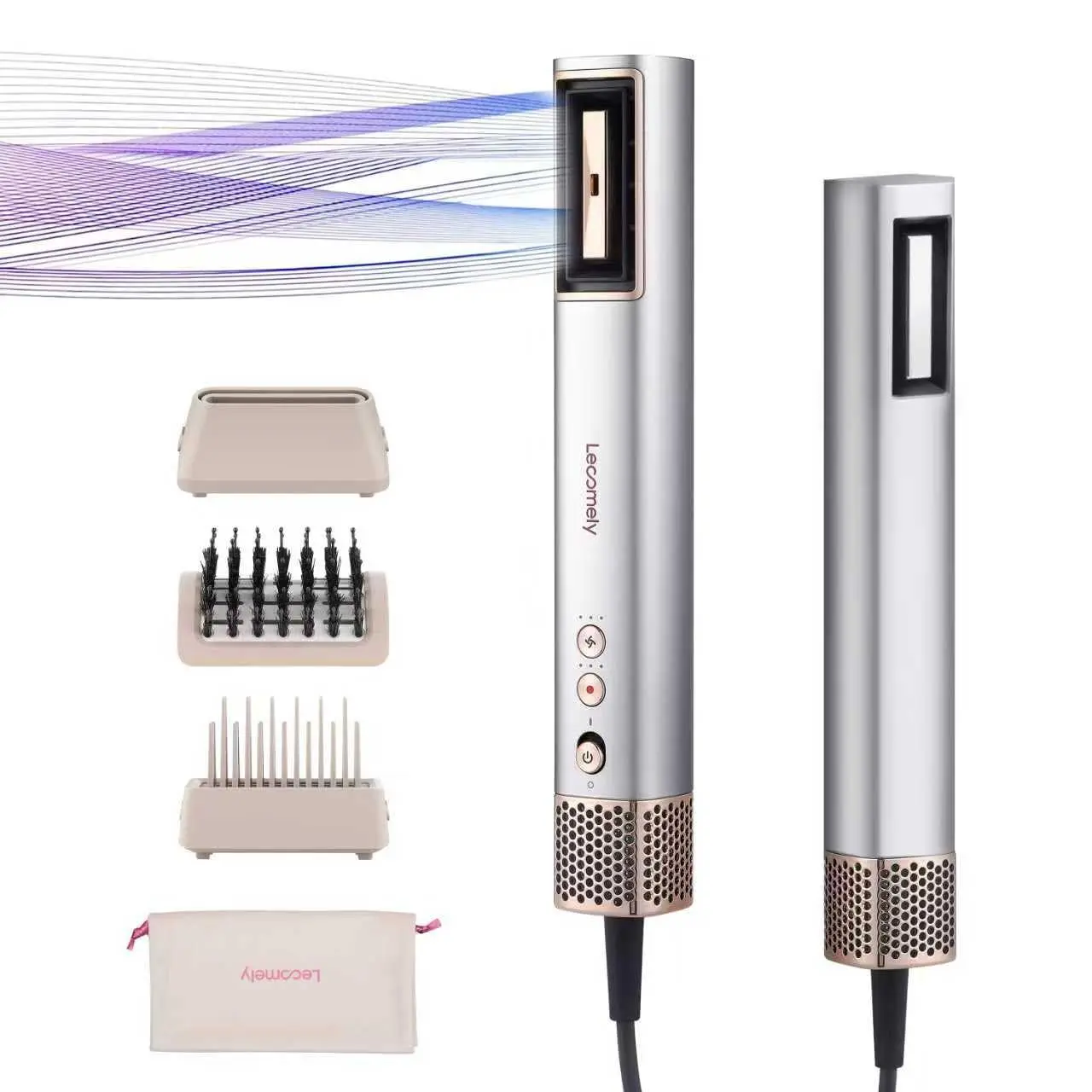 Hydro Ionic Hair Dryer, 4-in-1 High Speed Hair Dryer for 5X Faster Drying, Millions of Water Ions & Ionic Anti-Frizz, Portable Travel Hair Dryer for Salon Results, X2 Sliver