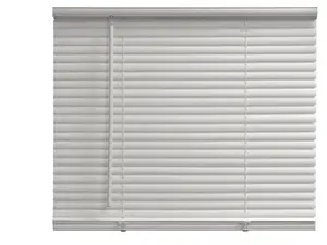 1" Vinyl Light Filtering Blinds - Cordless, White, 36" Width x 64" Length